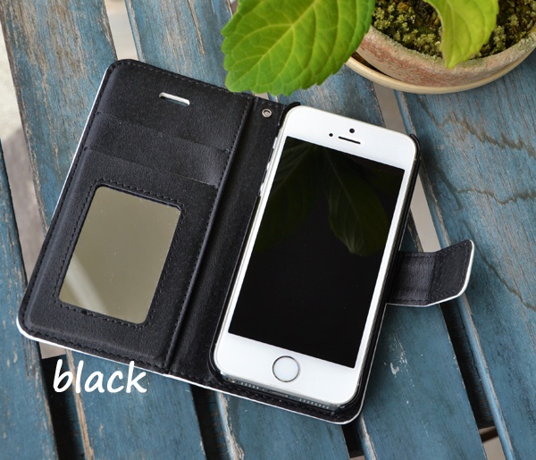 黒猫ぷーちゃん 手帳型iphoneケース