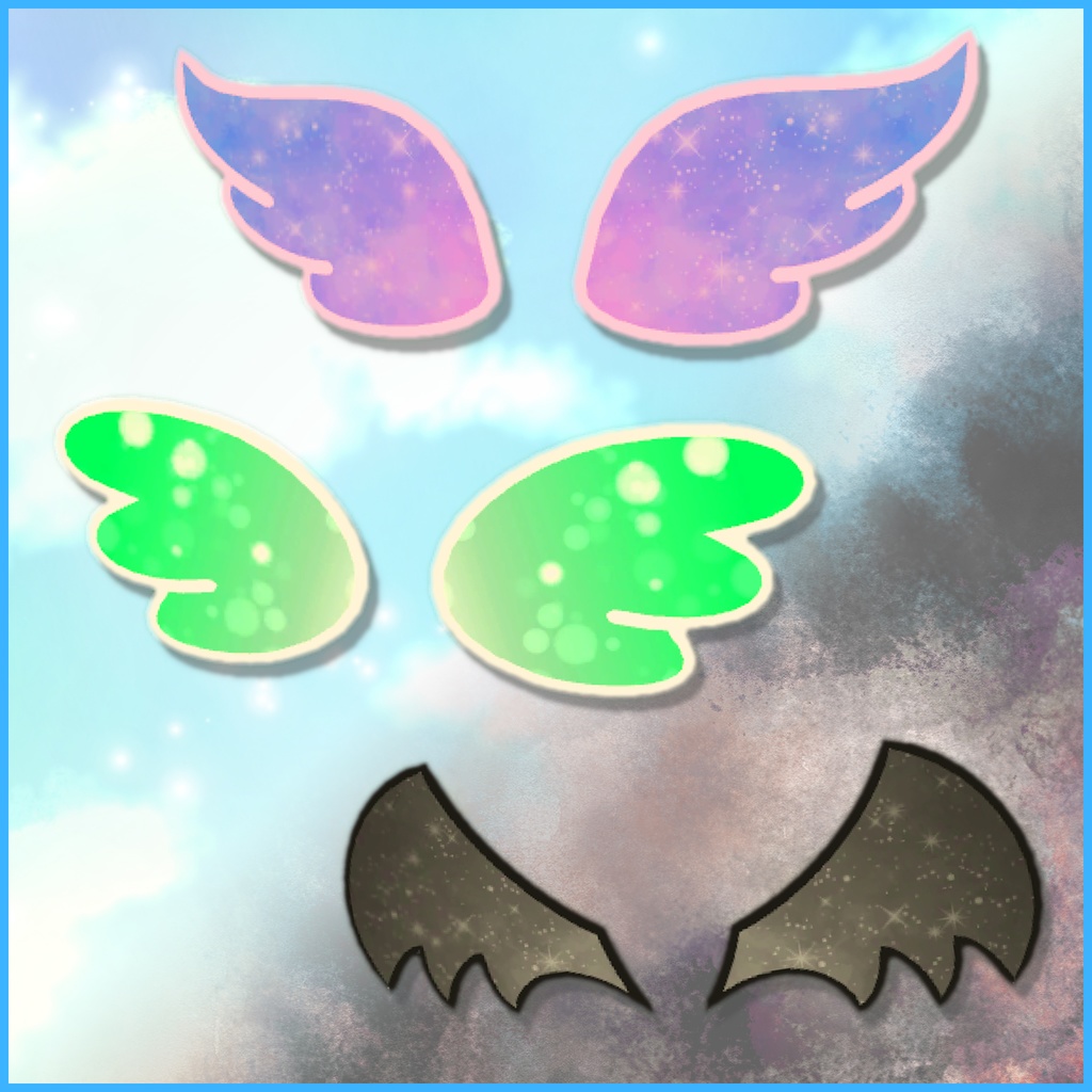 【VRC想定】天使の羽/悪魔の羽(全3種類)