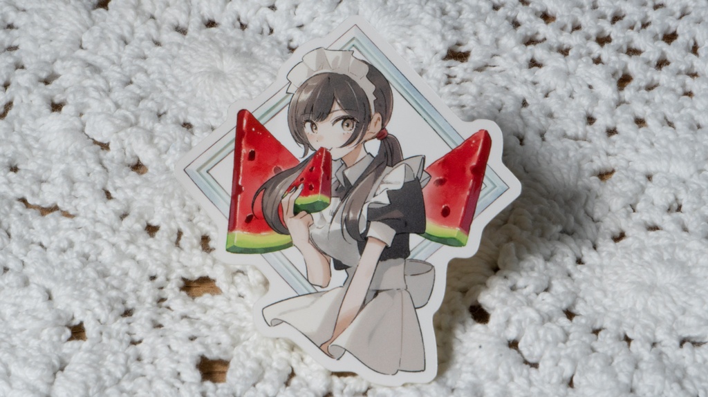 【夏コミ新作🍉】フルーツ×メイドさんステッカー