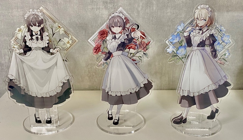 【夏コミ新作🍉】「花×メイド」3層アクリルフィギュア　各種