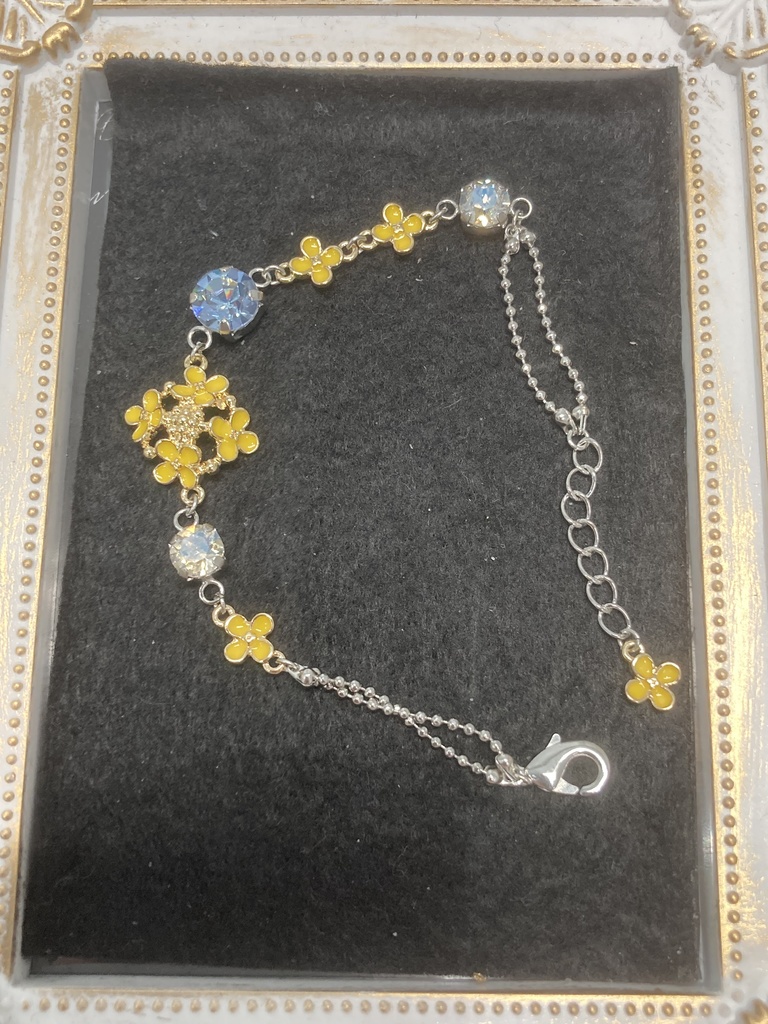 菜の花のブレスレット銀、アレキサンドライト