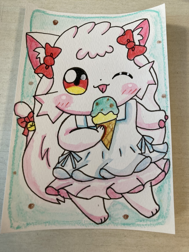 アイス食べるましゅちゃん
