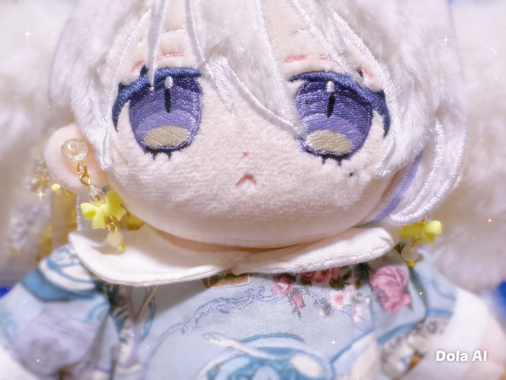 【ぬい用】カラフルリボン ビーズイヤリング