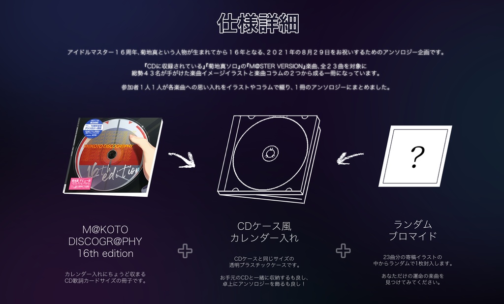 【菊地真楽曲アンソロ】M@KOTO DISCOGR@PHY 16th edition