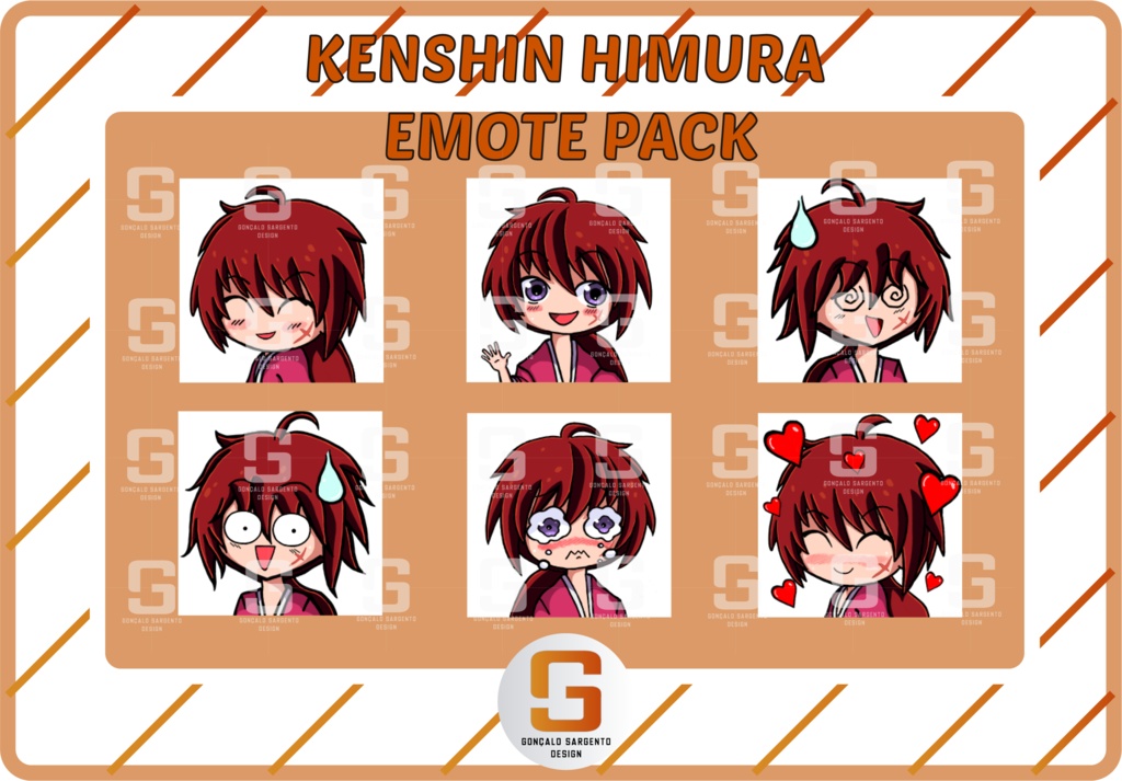 6 Kenshin Himura Emotes Pack