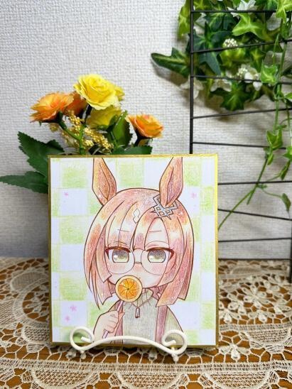 ウマ娘 イクノディクタス 手描きイラスト 色紙