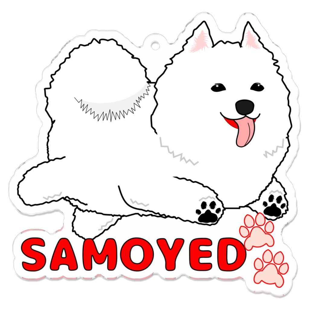 サモエドモフハチロウアクリルキーホルダー_Mサイズ