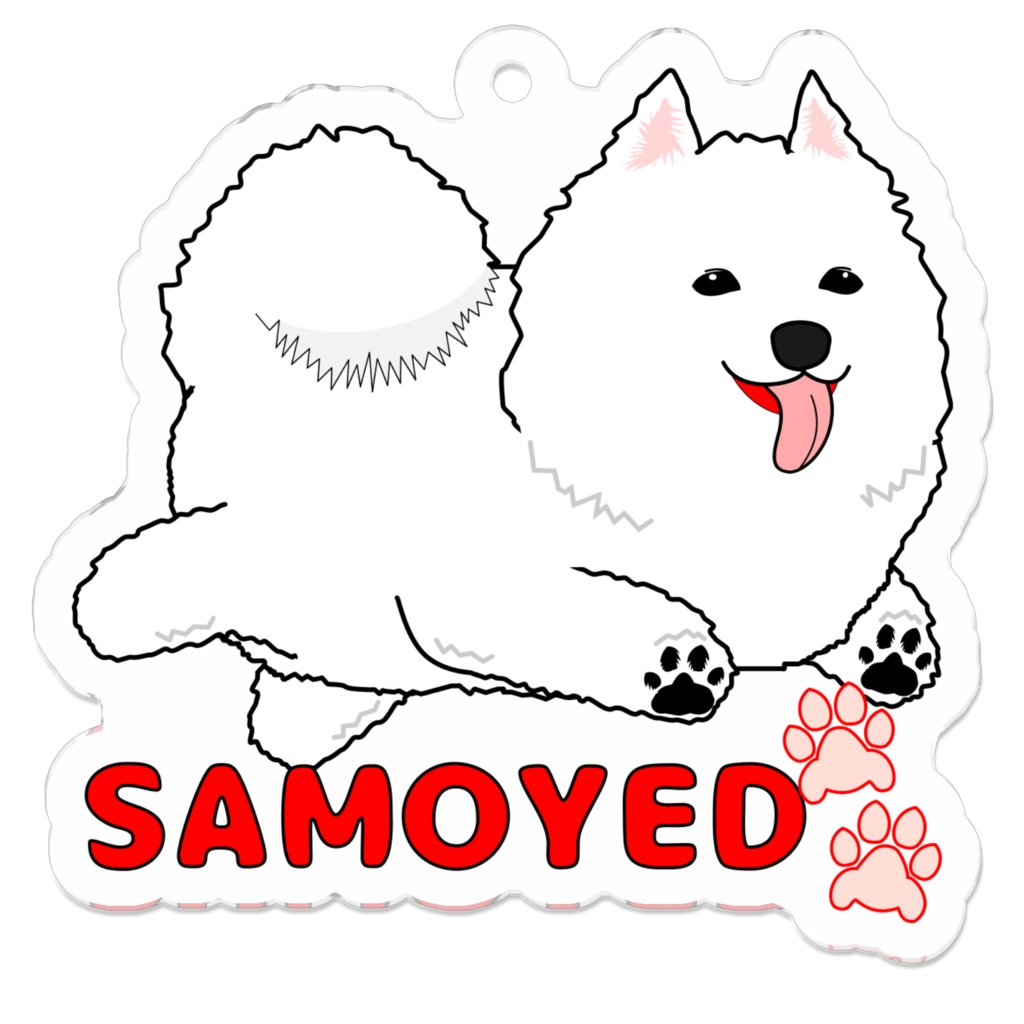 サモエドモフハチロウアクリルキーホルダー_Sサイズ