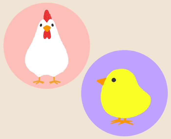 ニワトリ＆ひよこアイコン