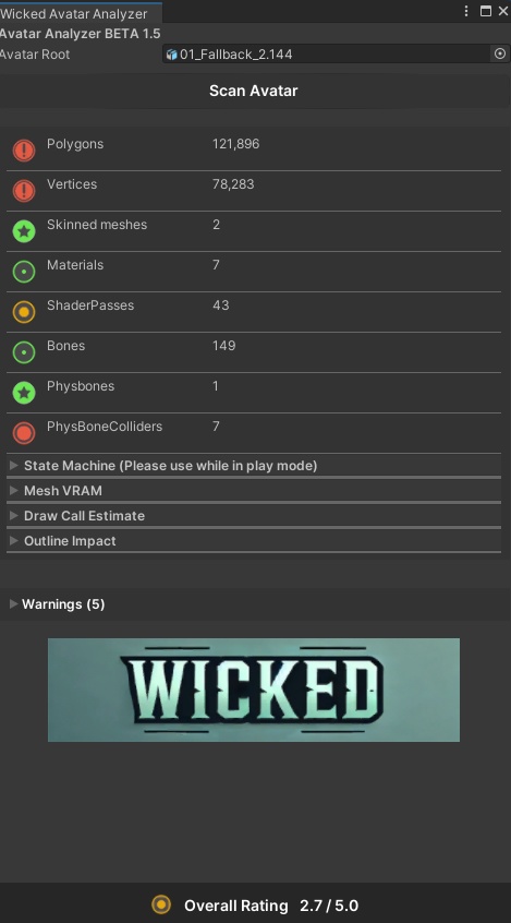 Wicked Avatar Analyzer 