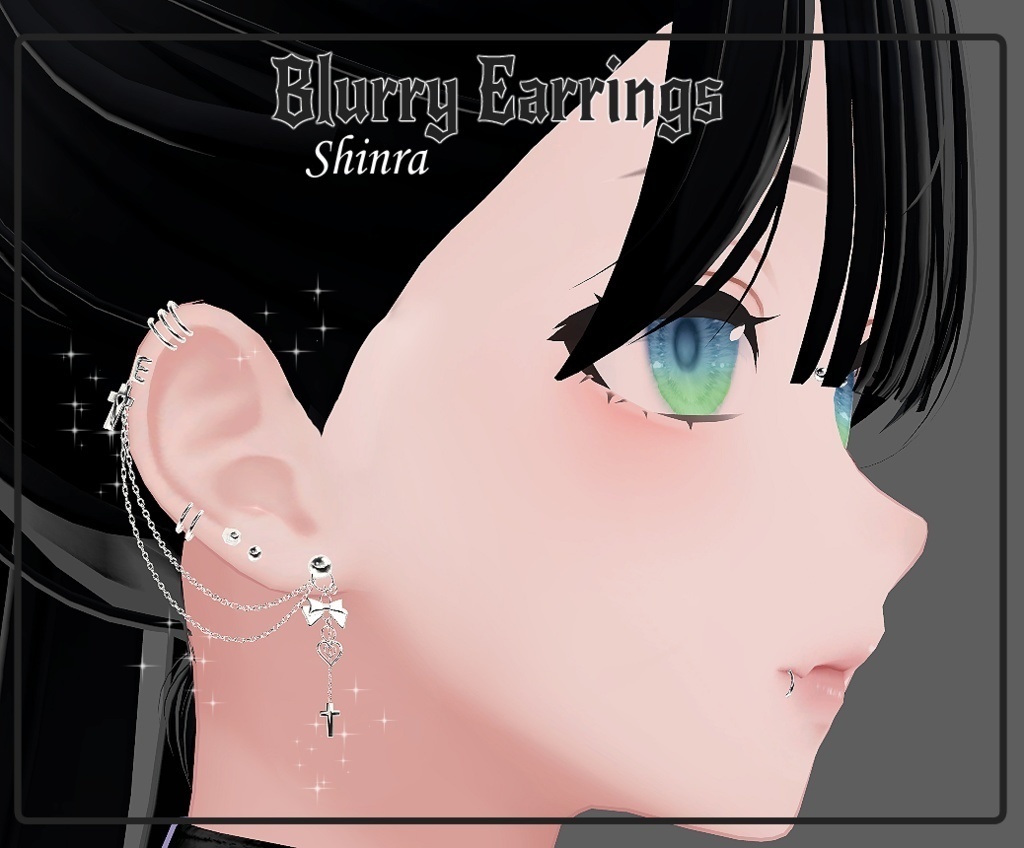 【ゴスかわいいイヤリング】Goth Cute Earrings //BLURRY EARRINGS//