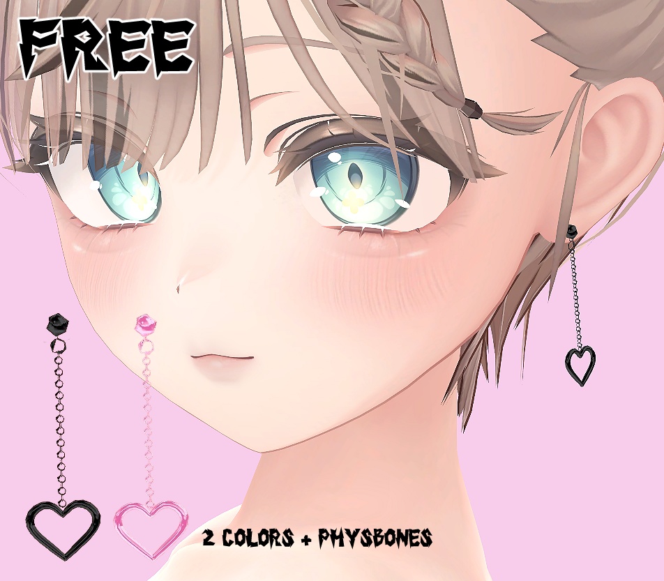 【FREE】ハート型のイヤリング for Manuka