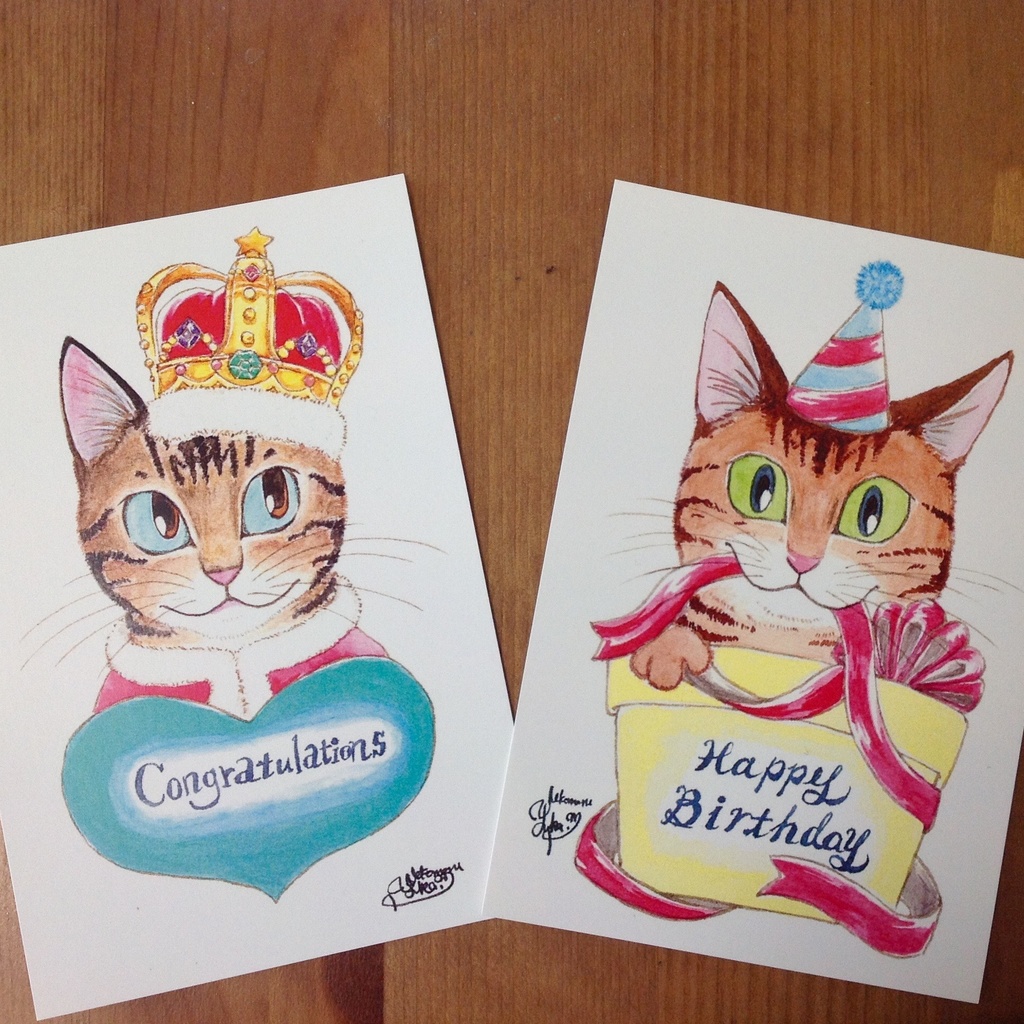 【Sale!!】チームねこ♪☆グリーティングカードセット