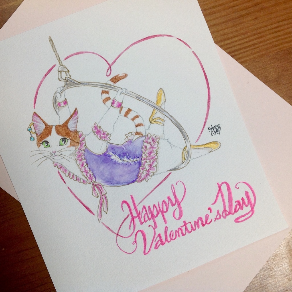 【バレンタイン企画】猫のRose♪グリーティング原画①