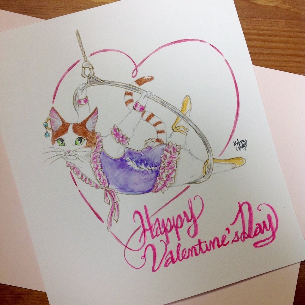 【バレンタイン企画】猫のRose♪グリーティング原画①