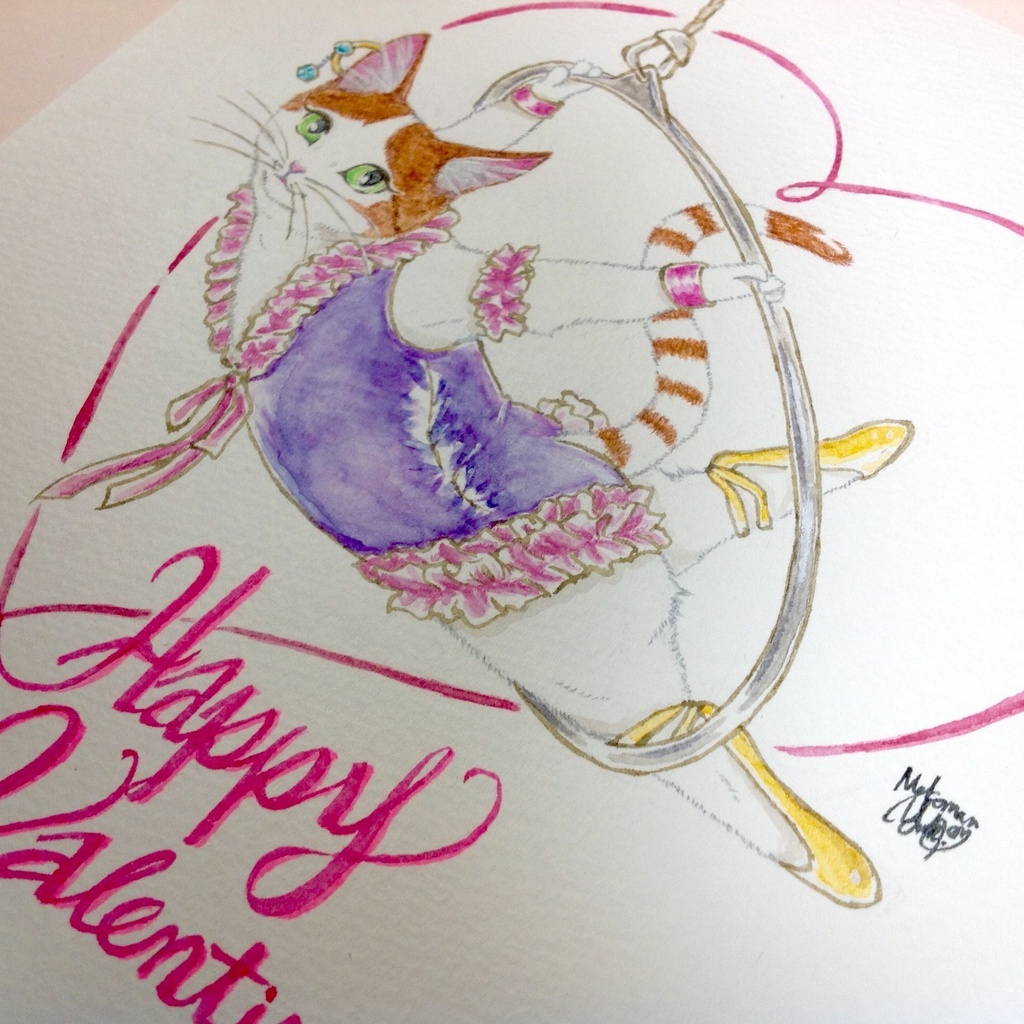 【バレンタイン企画】猫のRose♪グリーティング原画①