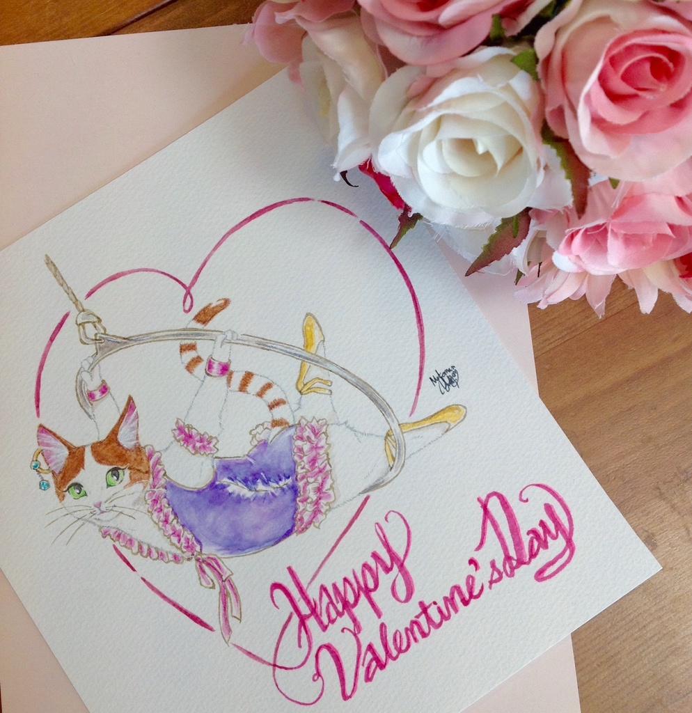 【バレンタイン企画】猫のRose♪グリーティング原画①