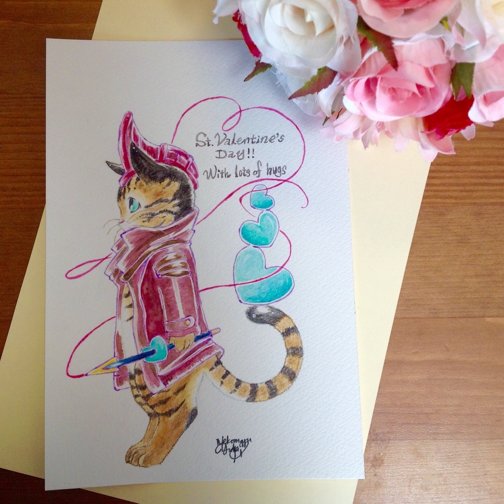 【バレンタイン企画】猫のJack♪グリーティング原画①
