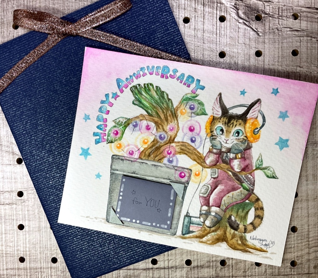 【新作】猫のJack☆原画グリーティングカード／①