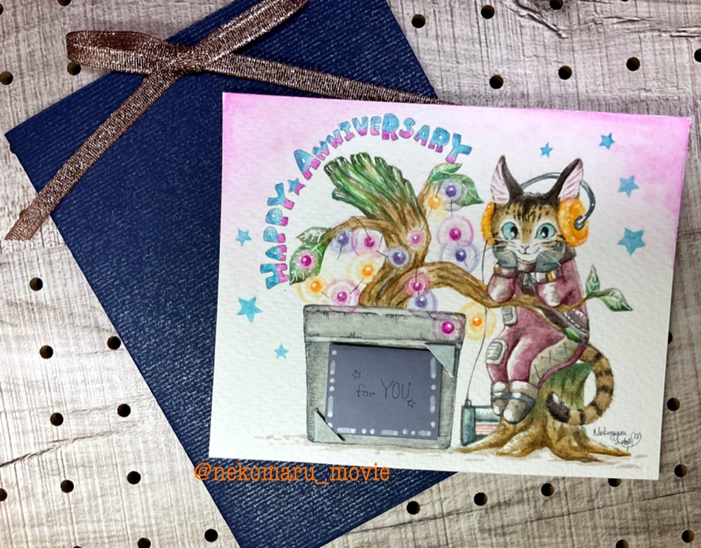 【新作】猫のJack☆原画グリーティングカード/①