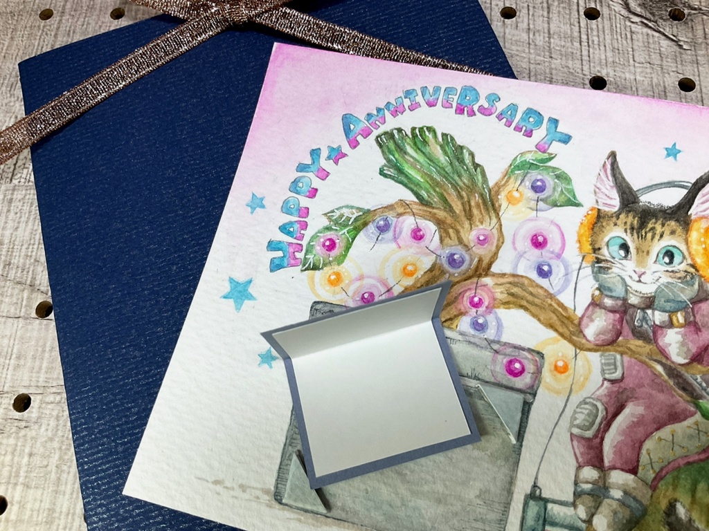 【新作】猫のJack☆原画グリーティングカード/①