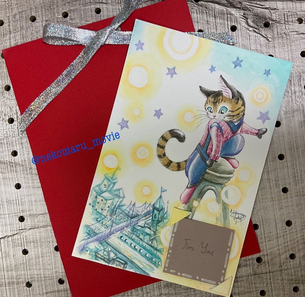 【新作】猫のJack原画グリーティングカード/②