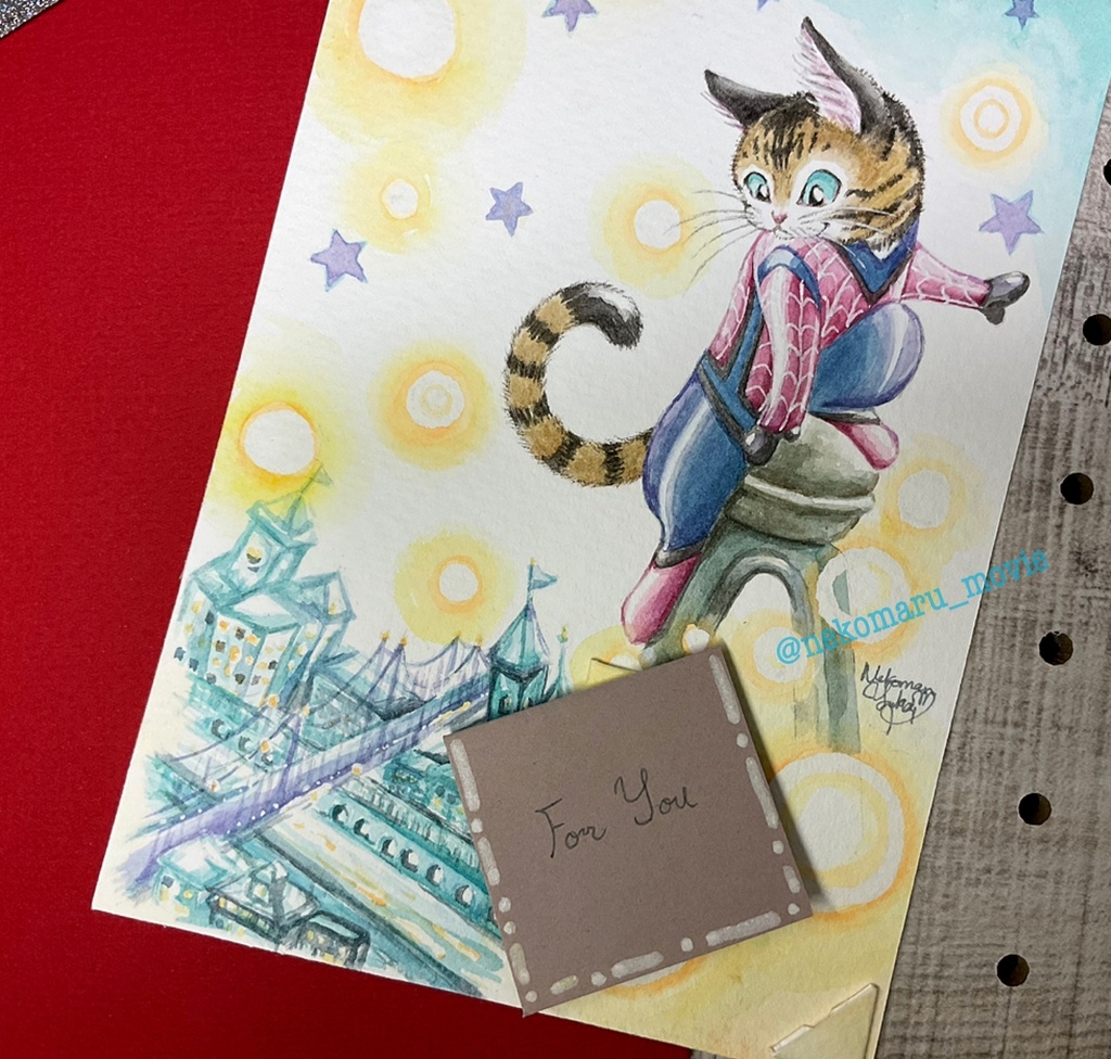 【新作】猫のJack原画グリーティングカード/②