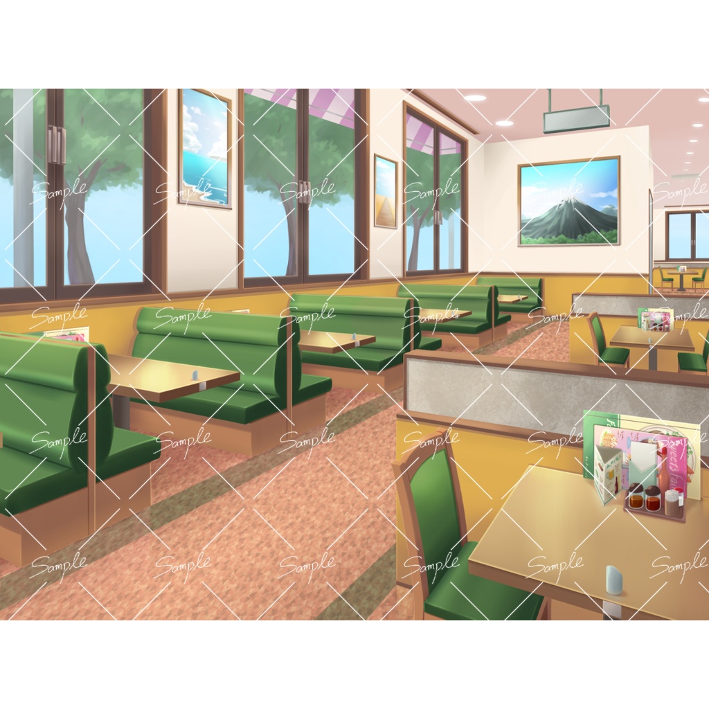 【背景素材】ファミレス