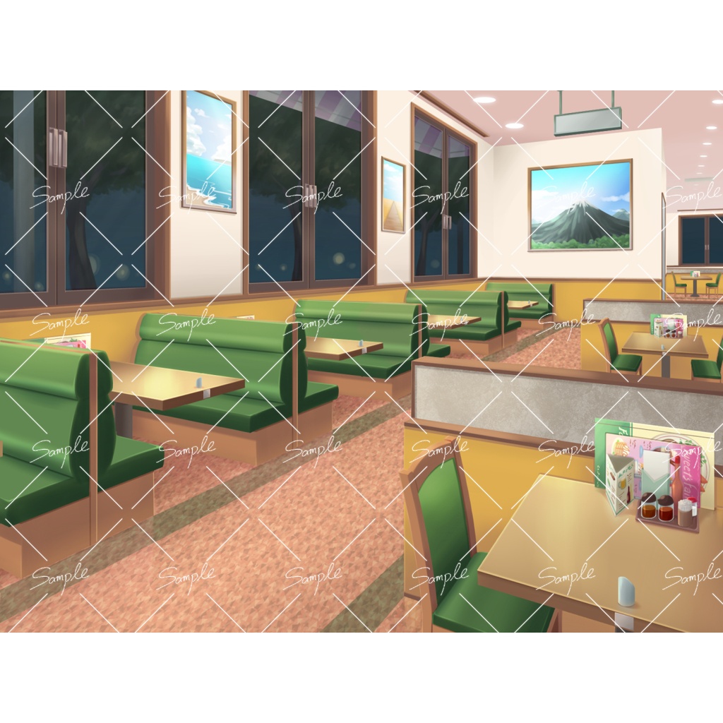 【背景素材】ファミレス