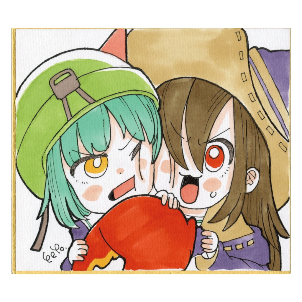 ミニ色紙　ぶんちゃん×天然ちゃん