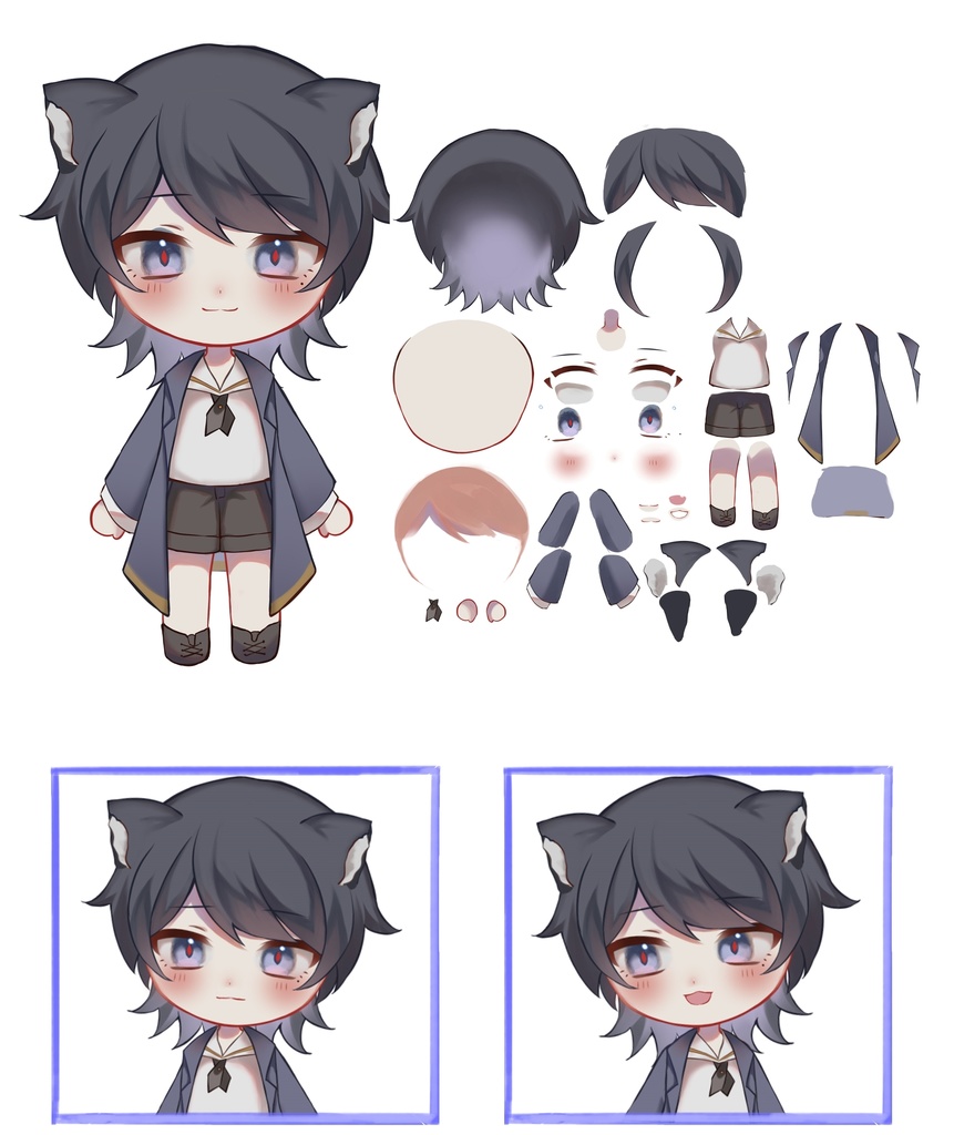 モデリング練習用ねこみみデフォルメ