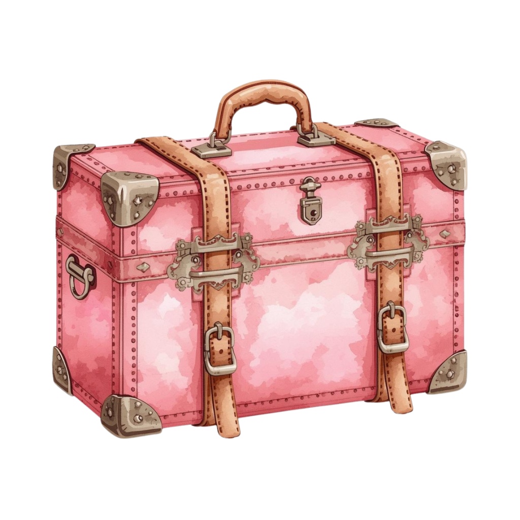 「旅行シリーズ」水彩アンティーク風クリップアート素材10点セット|PNG形式背景透過