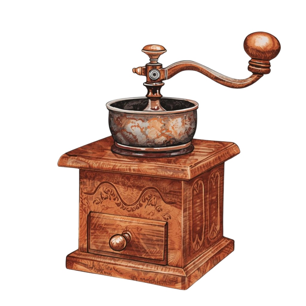 「カフェシリーズ」水彩アンティーク風クリップアート素材15点セット|PNG形式背景透過