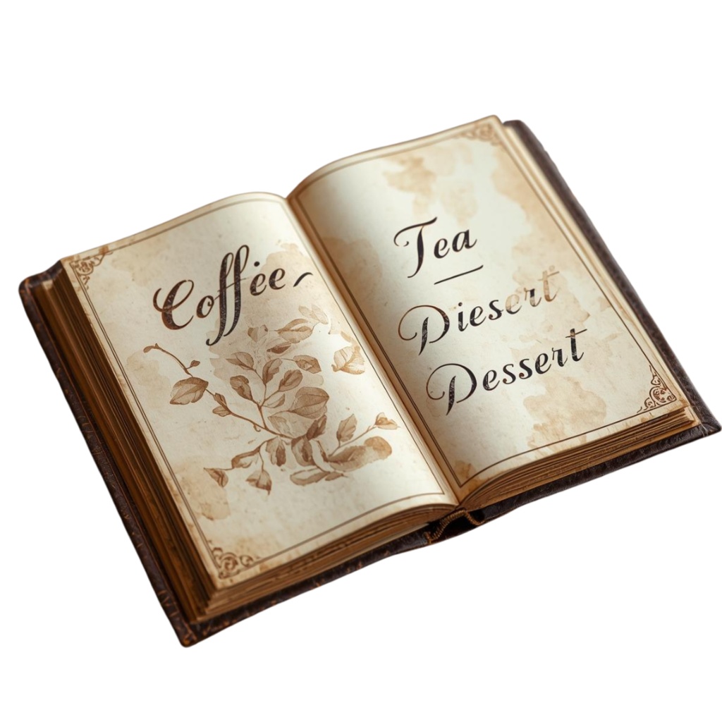 「カフェシリーズ」水彩アンティーク風クリップアート素材15点セット|PNG形式背景透過