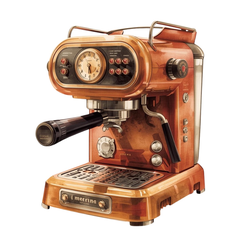 「カフェシリーズ」水彩アンティーク風クリップアート素材15点セット|PNG形式背景透過