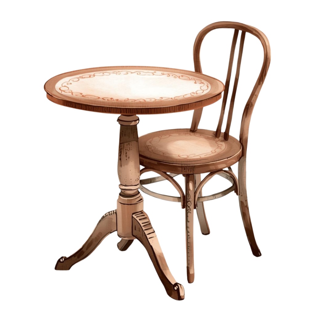 「カフェシリーズ」水彩アンティーク風クリップアート素材15点セット|PNG形式背景透過