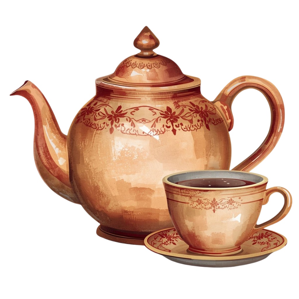 「カフェシリーズ」水彩アンティーク風クリップアート素材15点セット|PNG形式背景透過