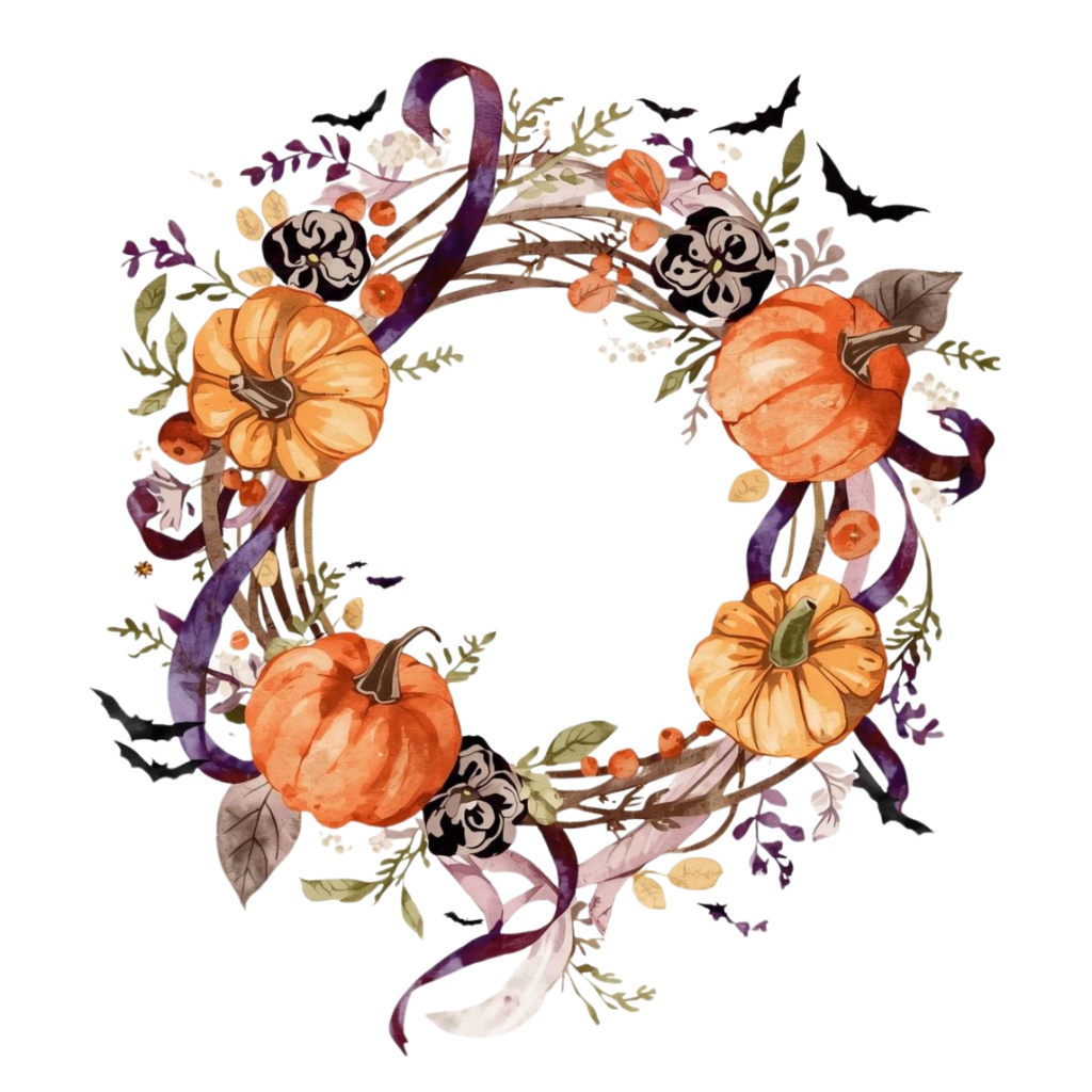 「ハロウィンシリーズ」水彩アンティーク風クリップアート素材15点セット|PNG形式背景透過