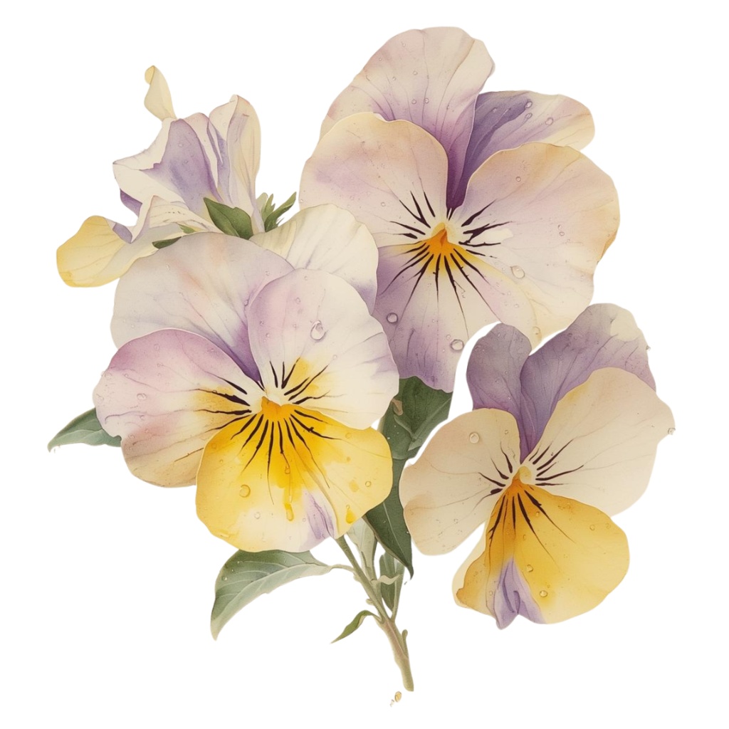 「ボタニカルシリーズ」水彩アンティーク風フローラルクリップアート素材15点セット|PNG形式背景透過