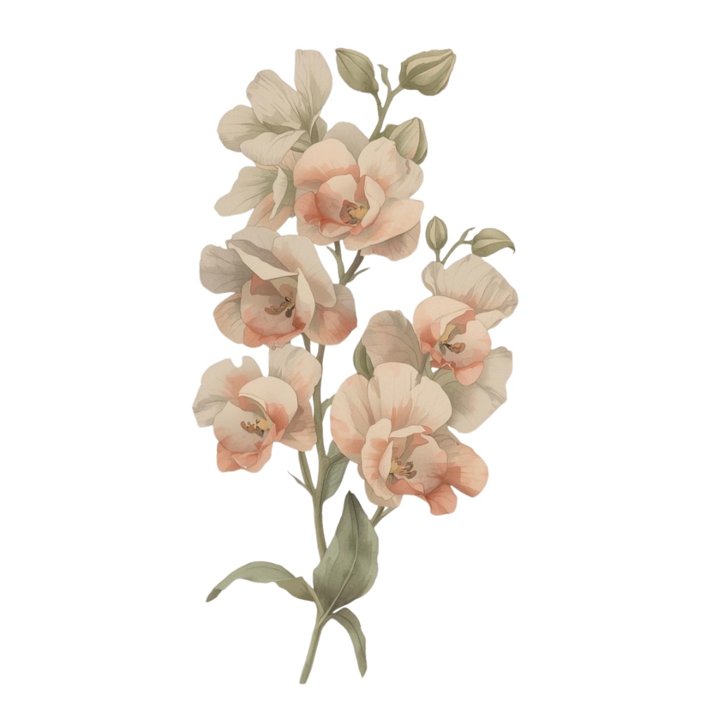 「ボタニカルシリーズ」水彩アンティーク風フローラルクリップアート素材15点セット|PNG形式背景透過