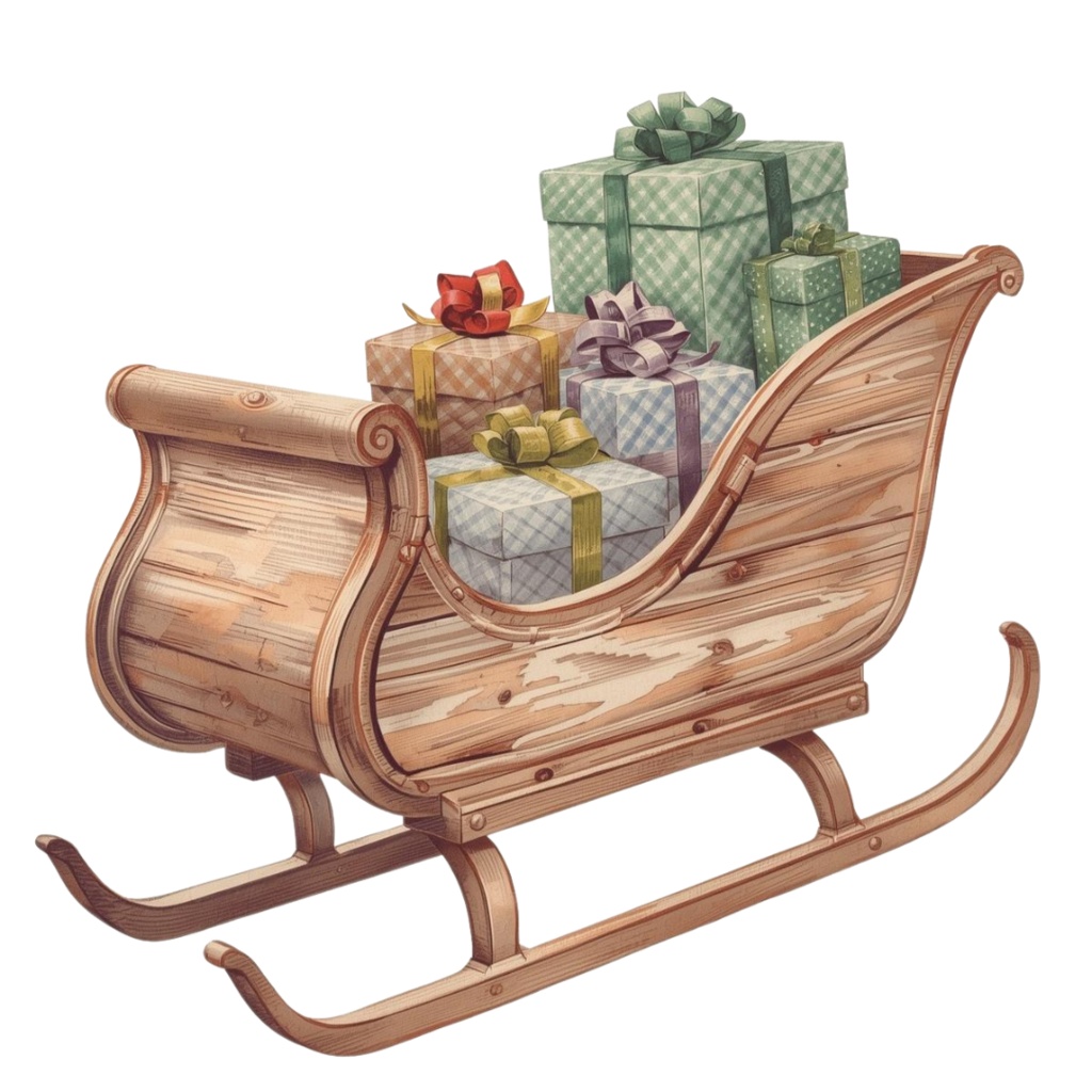 【クリスマスシリーズ】水彩アンティーク風クリップアート15点セット|PNG形式背景透過