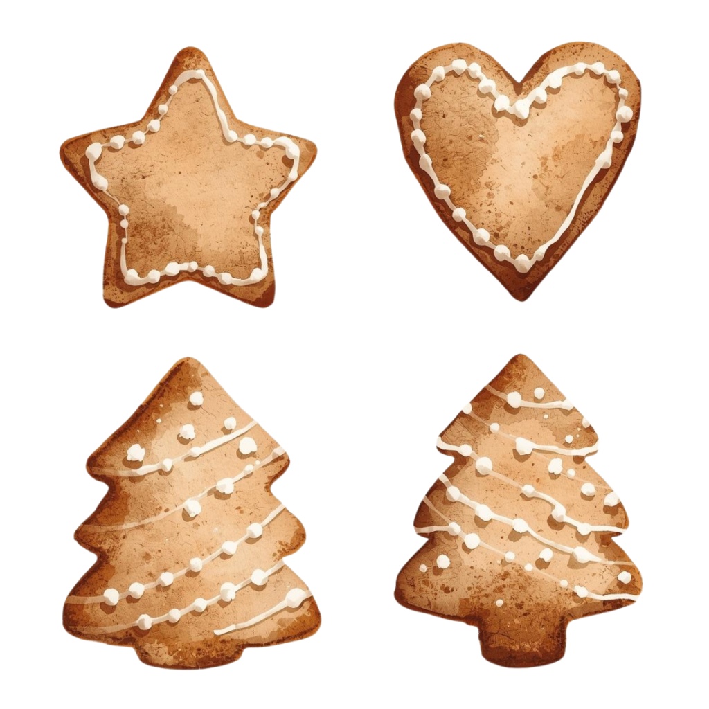 【クリスマスシリーズ】水彩アンティーク風クリップアート15点セット|PNG形式背景透過