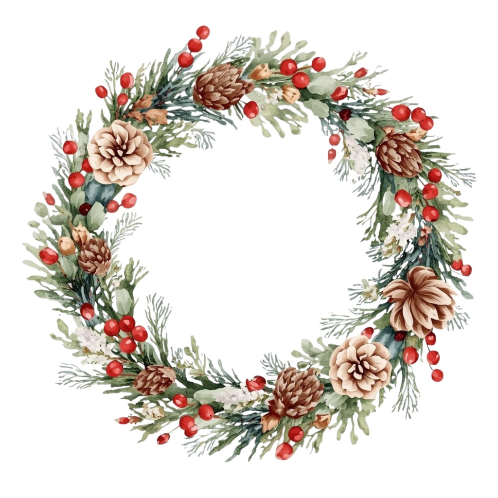 「クリスマスシリーズ②」水彩アンティーク風クリップアート素材15点セット|PNG形式背景透過