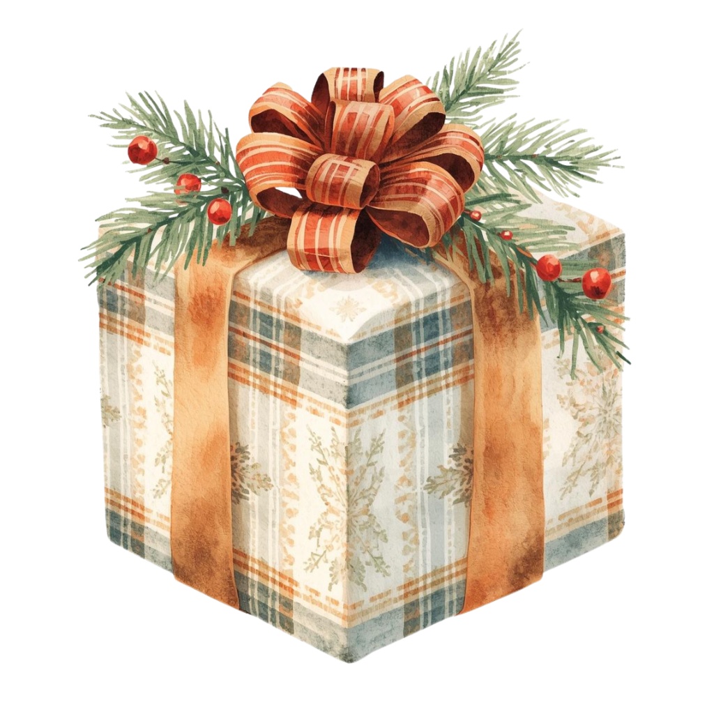 「クリスマスシリーズ②」水彩アンティーク風クリップアート素材15点セット|PNG形式背景透過