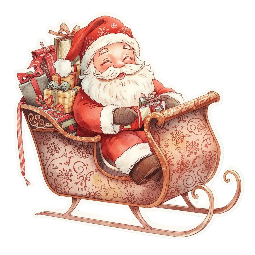 「クリスマスシリーズ②」水彩アンティーク風クリップアート素材15点セット|PNG形式背景透過