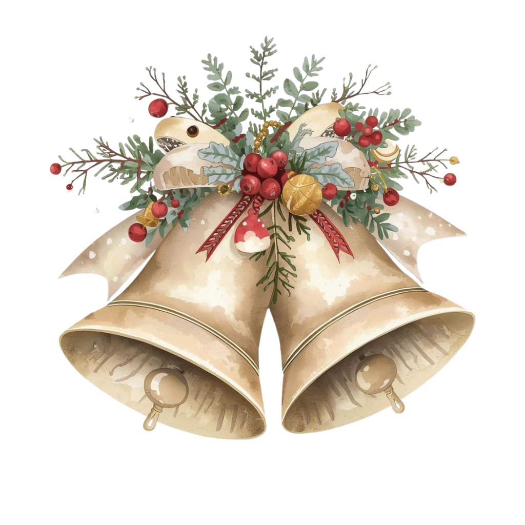 「クリスマスシリーズ②」水彩アンティーク風クリップアート素材15点セット|PNG形式背景透過