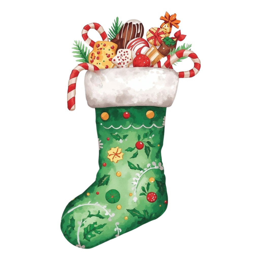 「クリスマスシリーズ③」水彩アンティーク風クリップアート素材15点セット|PNG形式背景透過