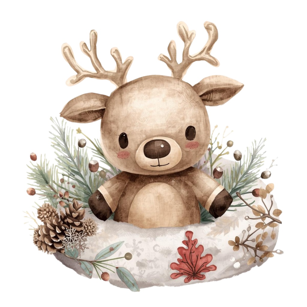 「クリスマスシリーズ③」水彩アンティーク風クリップアート素材15点セット|PNG形式背景透過