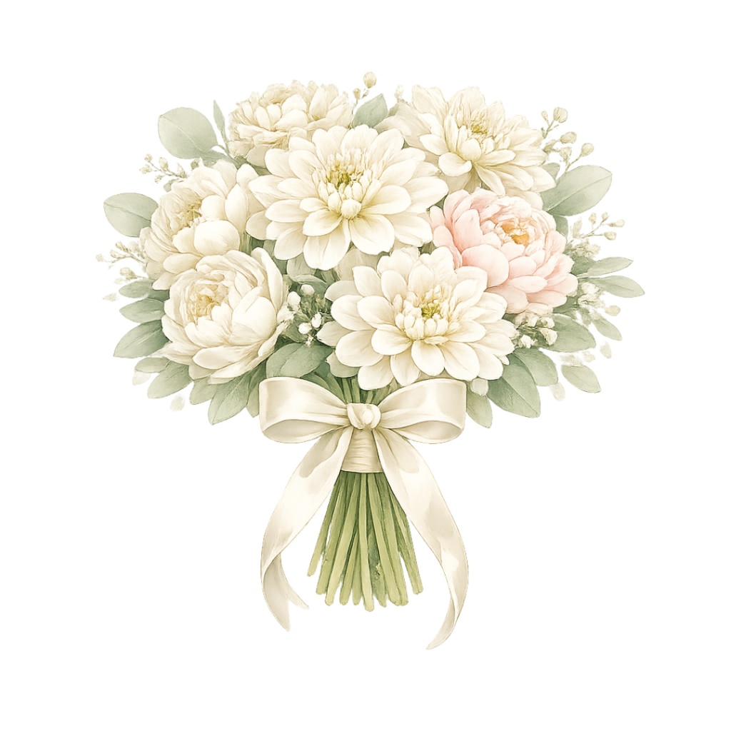 「フラワーブーケシリーズ」水彩画風クリップアート素材15点セット|PNG形式背景透過