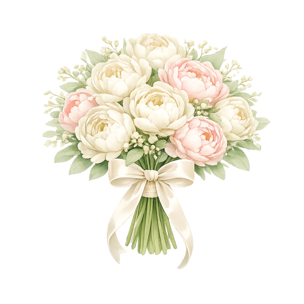 「フラワーブーケシリーズ」水彩画風クリップアート素材15点セット|PNG形式背景透過